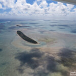 Ile aux Cocos au premier plan et plus loin l'île aux Sables vues du ciel