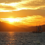 Coucher de soleil sur la baie d'Airlie Beach