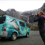 Kéa sur le parking de Homer Tunnel, route de Milford